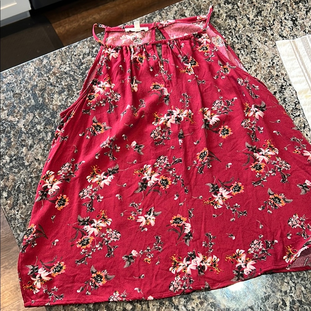 Maroon floral tank